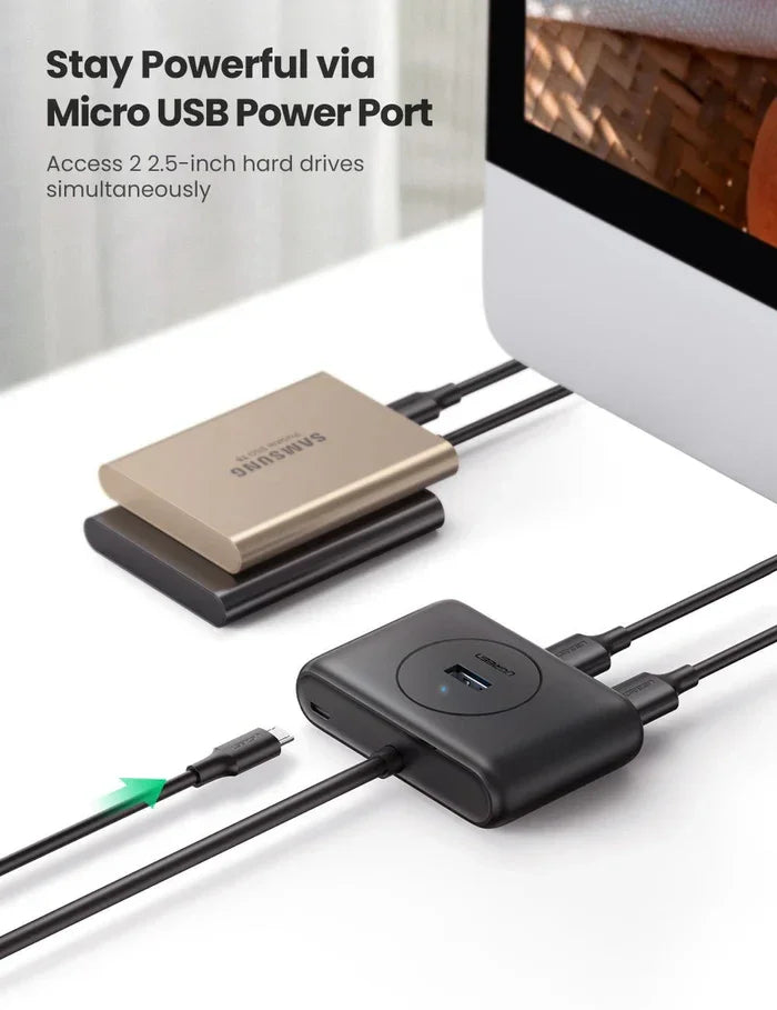 CR113 | UGREEN | USB 3.0 Hub 1m (Black) | 20291