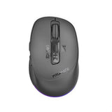 Promate Silent-Click 1600DPI Triple-Mode Wireless Mouse w/ RGB - Black
