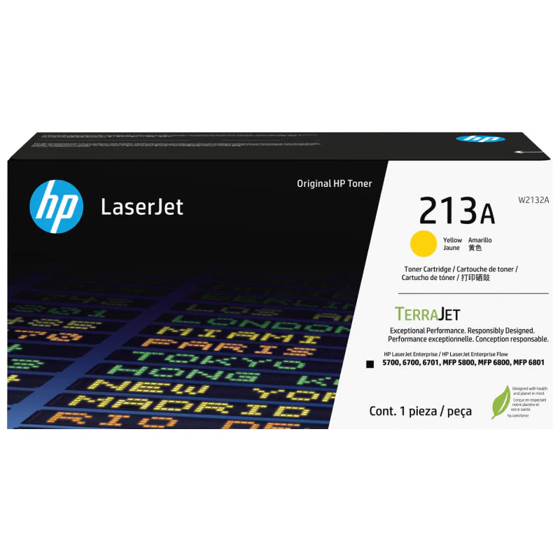 HP 213A Yellow Original LaserJet Toner Cartridge - 3000 Pages / Yellow Color / Toner Cartridge