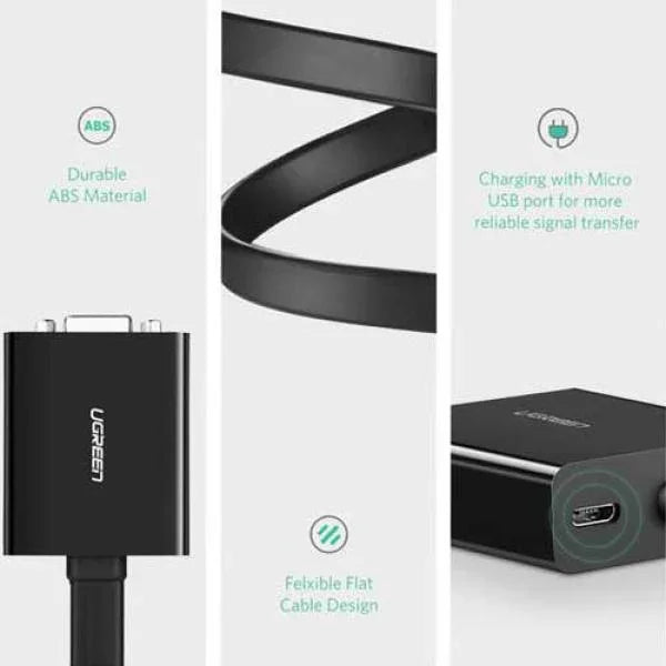 يوجرين - DVI-D 24+1 إلى VGA كابل مسطح