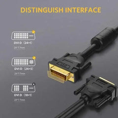 UGreen DVI-D 24+1 Dual Link Video Cable 2M - Black - GulfStore.com