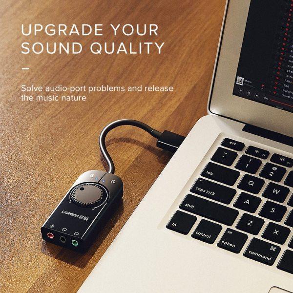 UGreen USB External Sound Audio Card 3.5 mm - Black