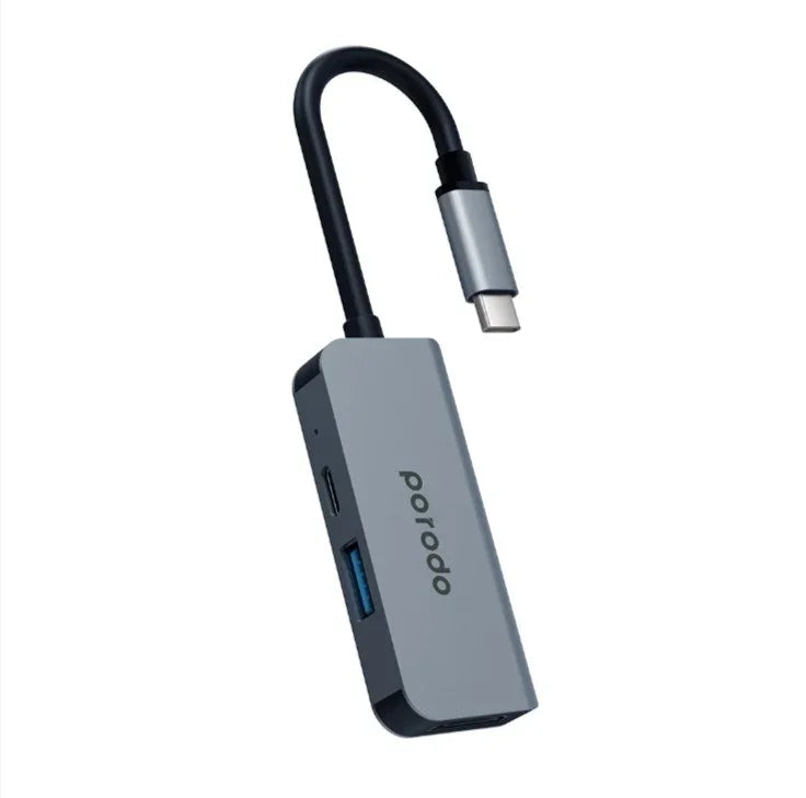 Porodo 3 in 1 Aluminium USB-C to HDMI Adapter - GulfStore.com