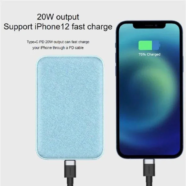 Choetech Orsen  PD20W Powerbank Slim with Fabric Material E49 - Blue - GulfStore.com