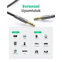 UGreen 3.5mm Aux Audio Cable 1.5 Meter - Silver - GulfStore.com