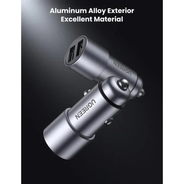 UGreen 24W Dual Port USB All Metal Car Charger - GulfStore.com