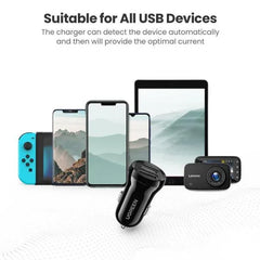 UGreen Mini Car Charger 5V4.8A - Black - GulfStore.com