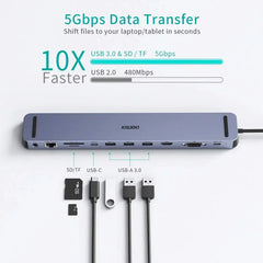 Choetech 11-In-1 USB-C Multiport Docking Station- - GulfStore.com