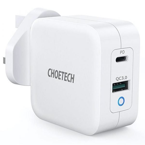 Choetech Dual Ports Fast Charger 38W - PD5002 UK – White - GulfStore.com