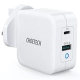 Choetech Dual Ports Fast Charger 38W - PD5002 UK – White - GulfStore.com