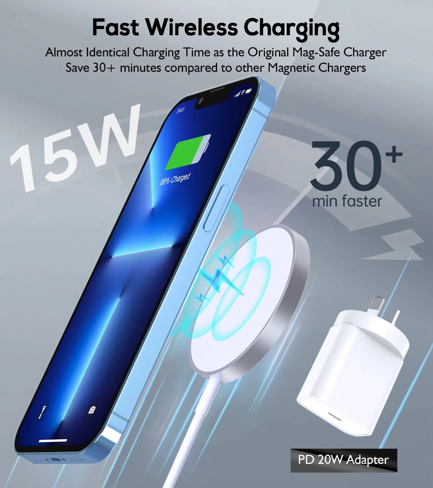 Choetech Magnetic Wireless Charger + Stand Holder (H047+T517)