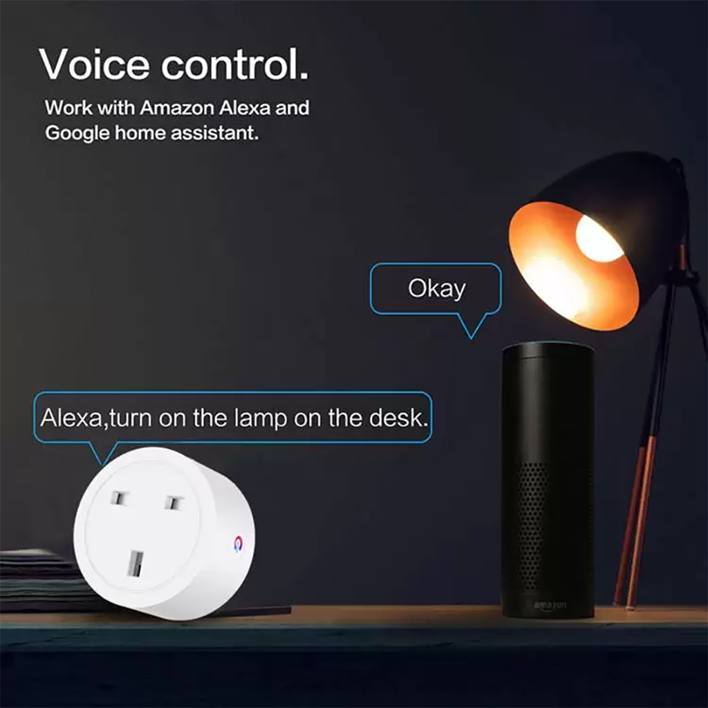 Porodo Smart Wifi Plug With Voice Control - White