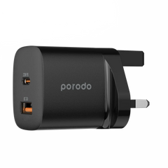 Porodo Quick Charger Power Adapter 33W PD GaN - Black - GulfStore.com