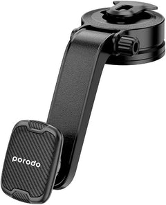 Porodo Suction Cup Car Mount Magnetic Windshield - 360° Rotation - Black - GulfStore.com