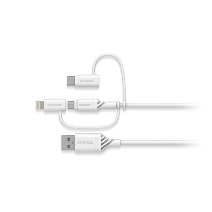 OtterBox 3-in-1 Cable Lightning, USB-Micro & USB-C (1M) White
