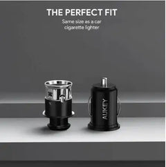 Aukey 24W Duo-port Ultra Small Car Charger - GulfStore.com