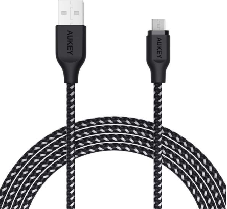 Aukey High Performance Nylon Micro USB Cable 1.2 meter - Black