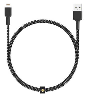 Aukey Braided Nylon MFI Lightning Cable - 2 meter- Black