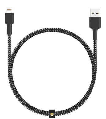 Aukey Braided Nylon MFI Lightning Cable - 1.2 meter - Black