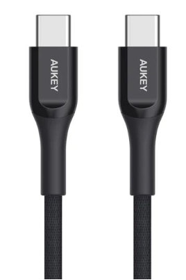 Aukey USB C To USB C 60W PD Quick Charge Kevlar Cable - 1.2M - BLack