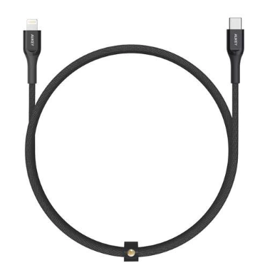 Aukey MFI 18W USB - C To Lightning Kevlar Cable - 2 Meter - Black