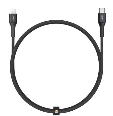 Aukey MFI 18W USB - C To Lightning Kevlar Cable - 1.2 Meter - Black
