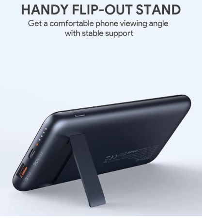 Aukey 18W PD QC 3.0 10000mAh Power Bank With Foldable Stand & Wireless Charging