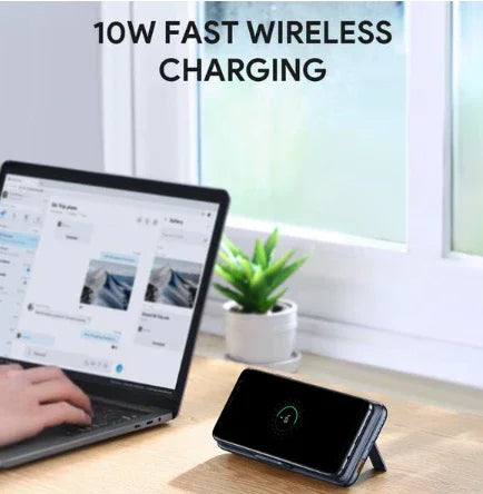 Aukey 18W PD QC 3.0 10000mAh Power Bank With Foldable Stand & Wireless Charging - GulfStore.com