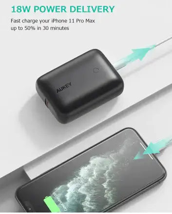 Aukey Ultra Compact Power bank 10,000mAh 22.5W PD & QC3.0 - GulfStore.com