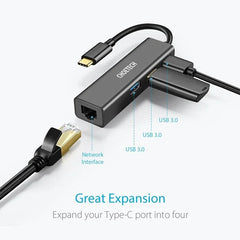 Choetech 4-in-1 USB-C Hub - Black - GulfStore.com