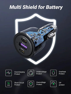 UGreen USB-C Car Charger 69W - Black - GulfStore.com