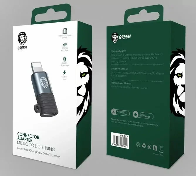 Green Connector Adapter Micro To Lightning - GulfStore.com
