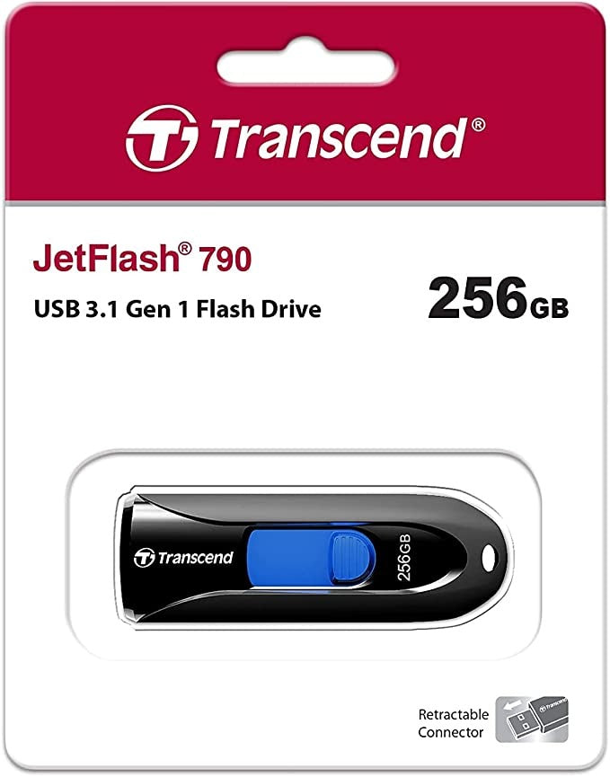 TS256GJF790K - ترانسيند ، جيت فلاش 890 ، منفذ USB 3.1 مزدوج من الجيل الأول ، فلاش درايف ، 256 جيجابايت