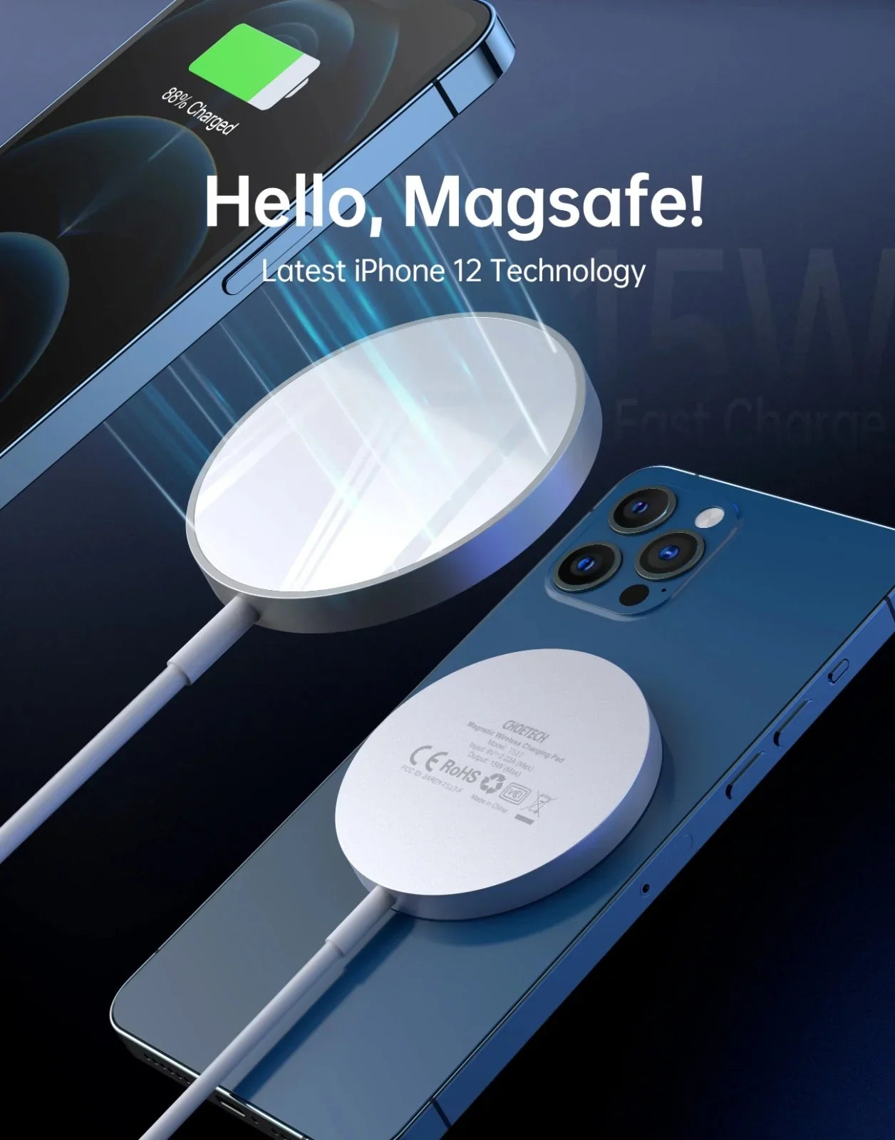 Choetech 15W Wireless Charger - GulfStore.com